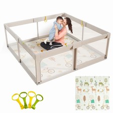Baby Playpen with Mat, 59x71 in Extra Large Playpen for Babies and Toddlers, ...