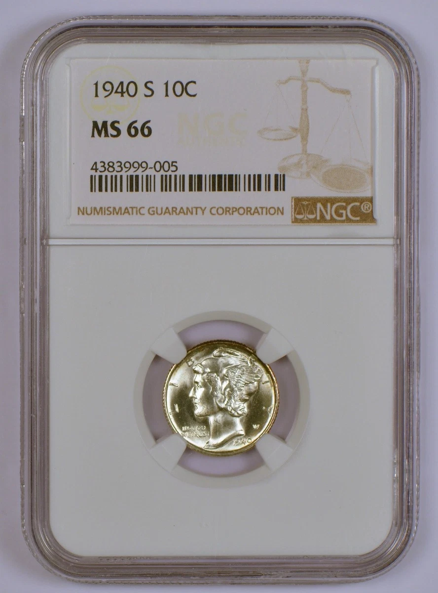 MS 66 Graded 1940 Year Mercury Dimes (1916-1945) for sale | eBay