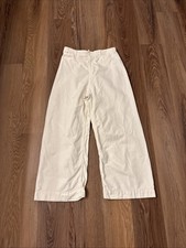 We The Free Womens White Denim High-Waisted Wide Leg Jeans Size 28 Cotton