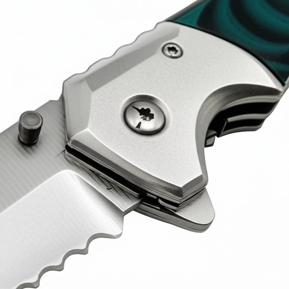 NAVAJA DE BOLSILLO PLEGABLE TÁCTICA ASISTIDA POR RESORTE ABIERTA DE 7,9" HOJA EDC herramienta táctica Foto 4 de 4