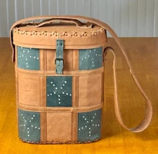 NWOB Yerba Mate Kit Handmade 14.5" Leather Travel Case Matera Bag Storage