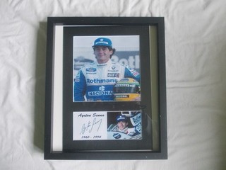 Framed signed picture of Ayrton Senna
