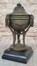 Vintage Louis XVI Style Bronze Urn: Handcrafted Keepsake Sculpture Artwork