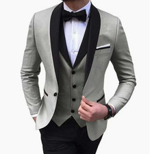 Mens Suits Wedding Tuxedo Shawl Lapel Bestman Bespoke Business Blazer Workwear