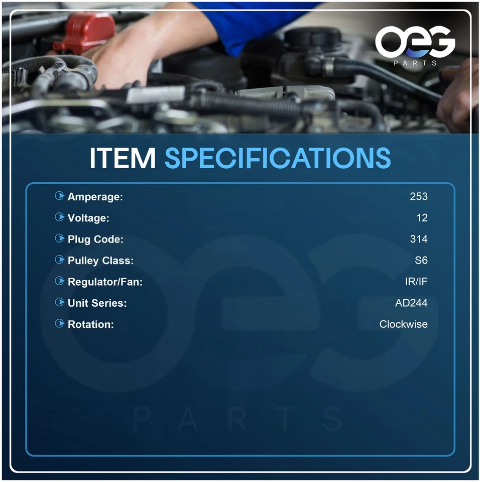 New Alternator For Cadillac Escalade ESV EXT 5.3L 6.0L High Output 253 AMP - Image 3 of 4