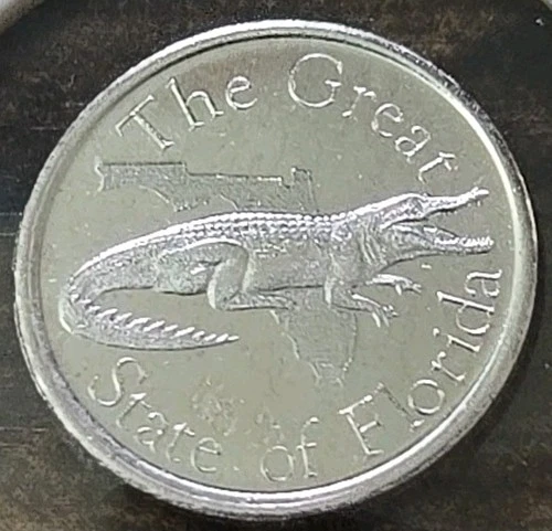 The Great State Of Florida Gator Alligator 1 Gram 1g Bar .999 fine silver Naples