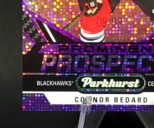 Connor Bedard /99 RC 2023-24 Parkhurst Hockey Purple Prominent Prospects Rookie - Bild 14 von 15