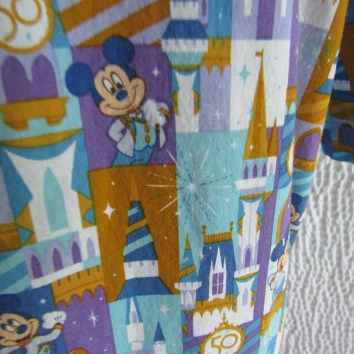 Disney Parks Walt Disney World 50th Anniversary Mickey Button Collar Shirt Sz M - Picture 10 of 13