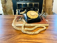 Vintage Western Electric WORKING Rotary Dial Phone, Black and Tan Telephone