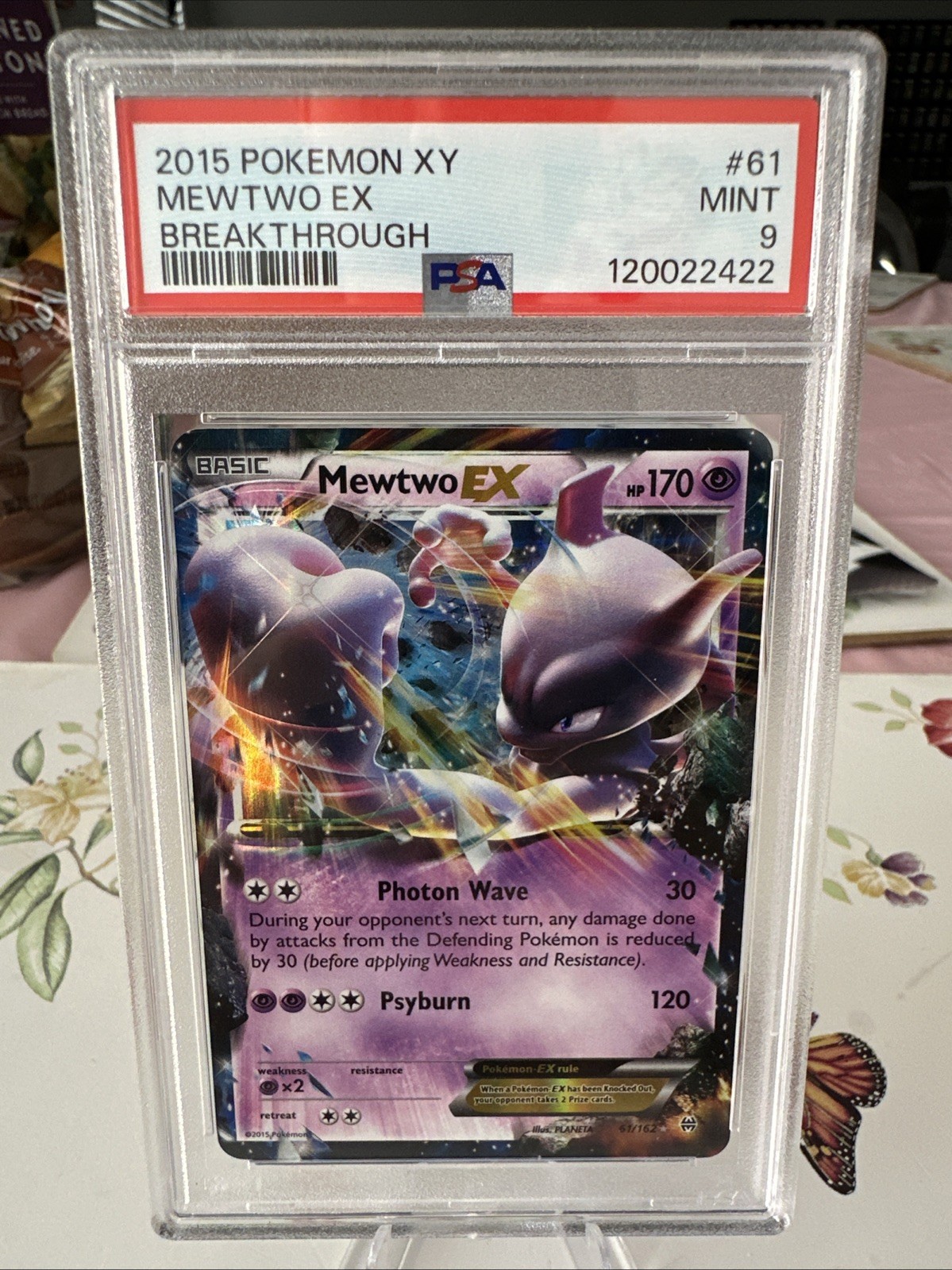 2015 Pokemon XY Mewtwo EX 61/162 Breakthrough PSA 9