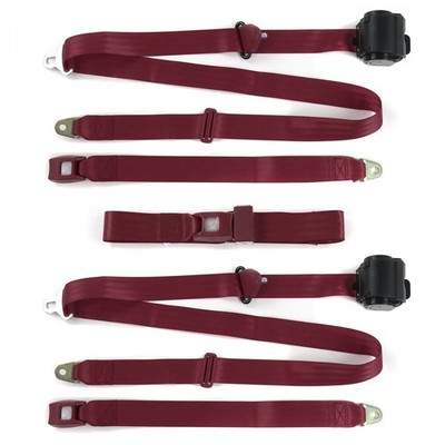 JP Wagoneer 1963 - 1991 Standard 3pt BURG Bench Seat Belt Kit - 3 Belts 