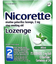 Nicorette Lozenge Stop Smoking Aid 2mg Mint 72 Pieces EXP 01/2027 FREE SHIPPING