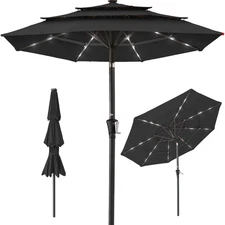 10' Umbrella with Solar Powered Lights VARIOUS COLORS SEE PICTURE/DESCRIPTION
