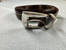 Brighton DENVER DIAMOND Brown Leather Belt Size 44 P3507