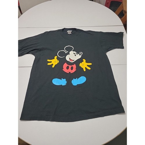 Disney Park Mickey Co Camisa Retro Hombres Grande Negra Talla Única Puntada Camiseta De Colección - Imagen 1 de 12