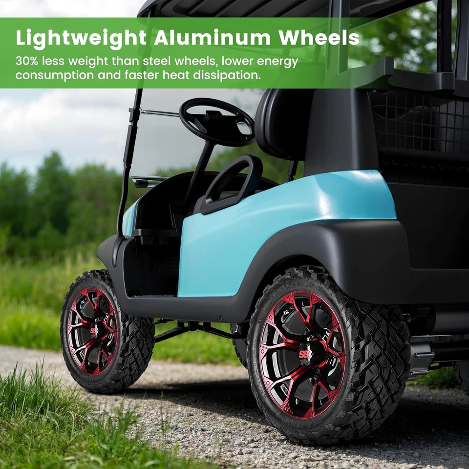 Carro de golf 14’’ rojo negro ruedas/llantas y neumáticos todo terreno 23x10-14 para Yamaha Foto 3 de 4