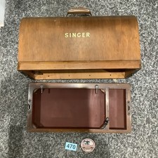 Vintage Singer 28k 3/4 Size Sewing Machine Bentwood Base and Lid Only, nice .470