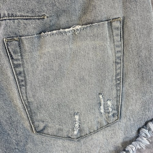 Pantalones Cortos de Jean One Teaspoon Mujer 28 Azul Claro Lavado Botón Corte Daisy Duke Denim - Imagen 8 de 11