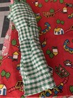 2 Pieces Vintage Fabric Red Corduroy Houses Trains & Green Seersucker Gingham — photo 9