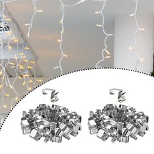 50 Pieces Gutter Clips for Hanging Outdoor Lights for Roof Festival Seasonal