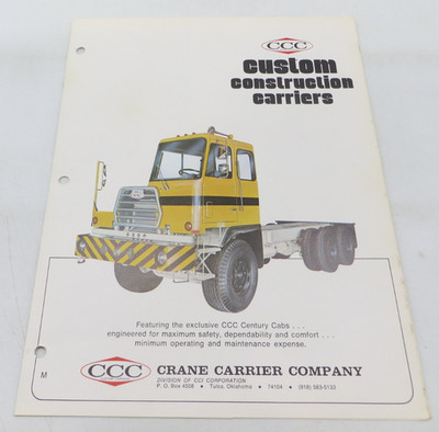 1970's CCC CUSTOM CONSTRUCTION CARRIERS Vintage Dealer Sales Brochure data sheet
