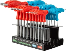 20-Piece T-Handle Allen Hex Key Wrench Set, Long Arm Ball-Head Design, Metric...