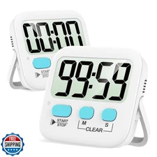 Antonki 2 Pack Digital Timer for Kids, Magnetic Countdown Kitchen Timers for 