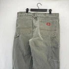 Vintage Dickies Carpenter Pants Mens 36x30 Green Utility Workwear Canvas READ