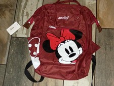 Anello x Disney Minnie Mouse Backpack Denim Red Maroon Japan Limited