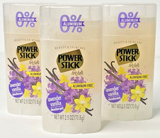 3 Power Stick Lavender Vanilla Deodorant 0 Aluminum Odor Protection 2.5oz Each