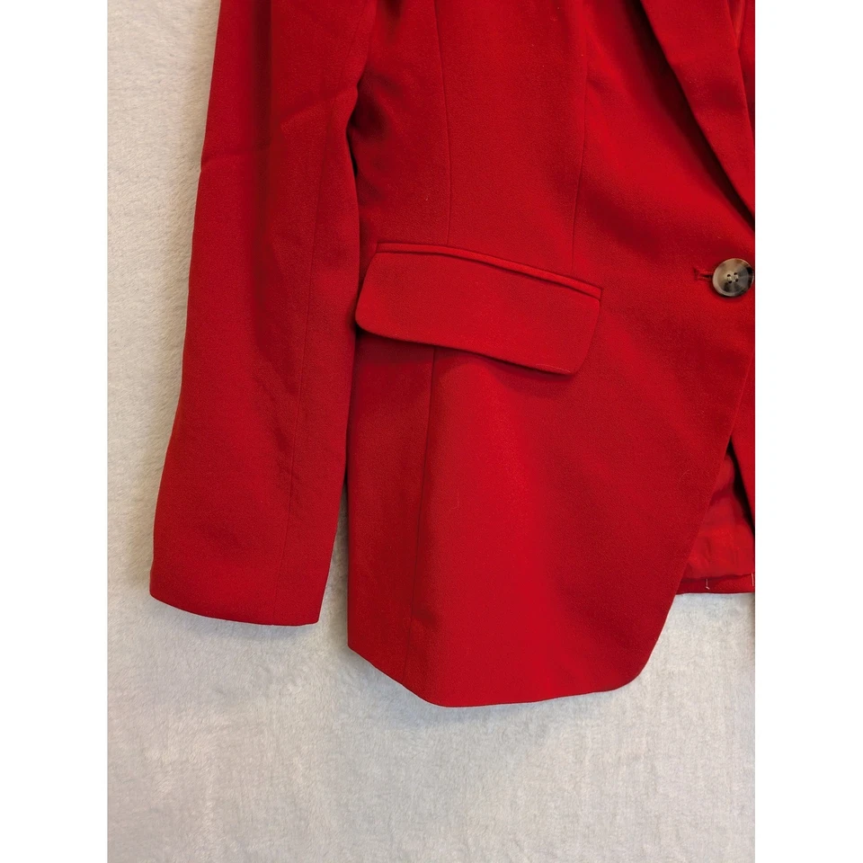 Blazer LOFT Rojo Un Botón Para Mujer Talla 10 A Medida Trabajo Carrera Foto 2 de 4