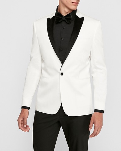 NEW EXPRESS $248 WHITE SLIM VELVET 