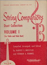 String Companions Duet Collection Vol 1 For Violin & Viola Whistler/Hummel 
