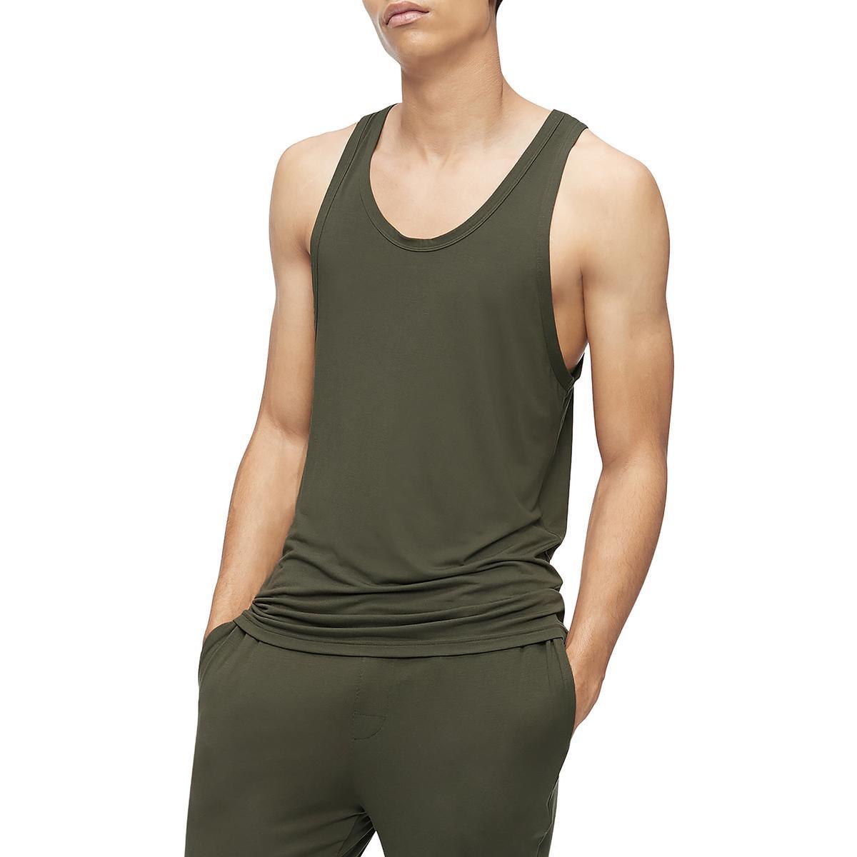 Calvin Klein Мужская ночная одежда из зеленого джерси Sleep Tank Loungewear L BHFO 6796 2490₽