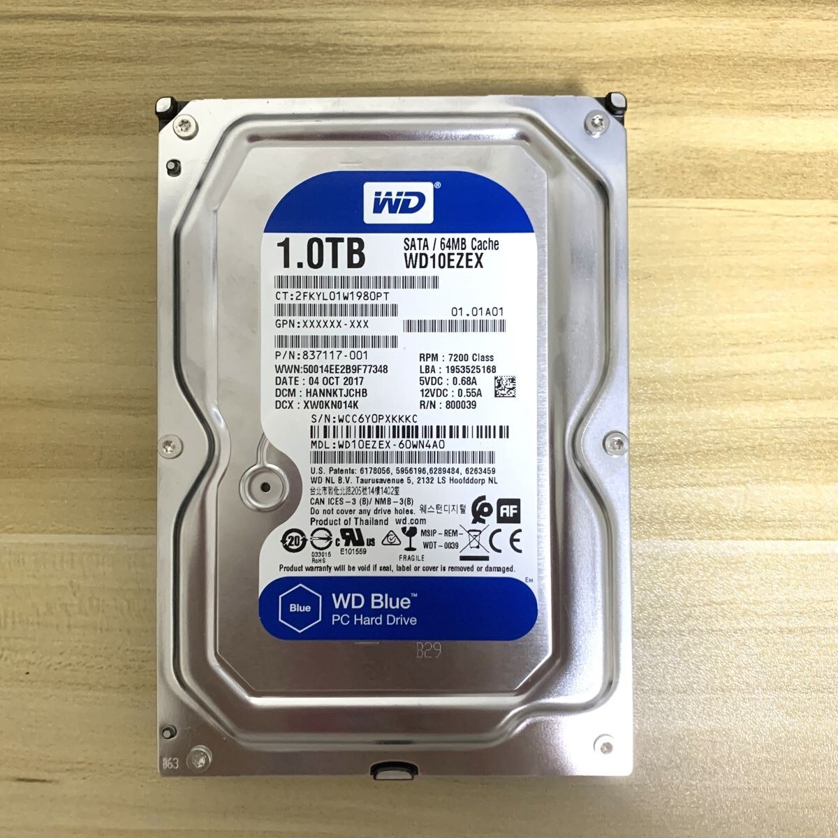 ✓ WD HDD 1TB 2.5 SATA 6G WD10EZEX HP 837117-001 Desktop WD Blue