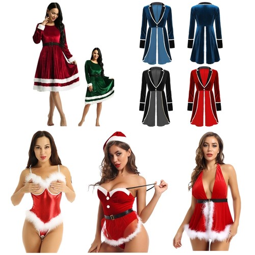 Noël Mère Déguisement Femme Christmas Robe Lingerie Babydoll Partie Costume Sexy - Photo 1 sur 95