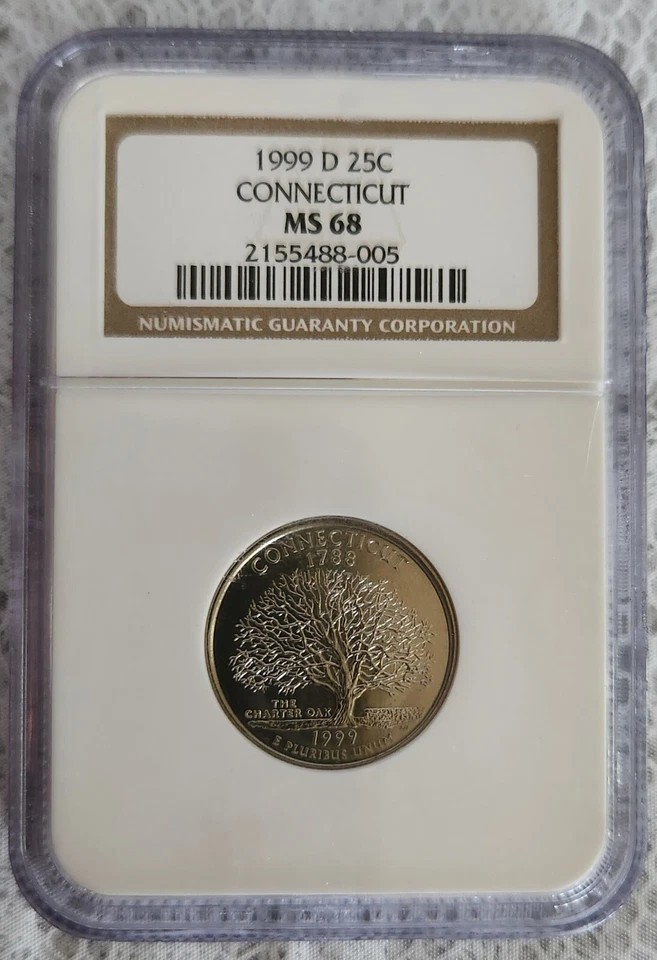 RARE 1999-D Connecticut State Quarter Graded NGC MS 68 Business Strike - Image 2 of 4