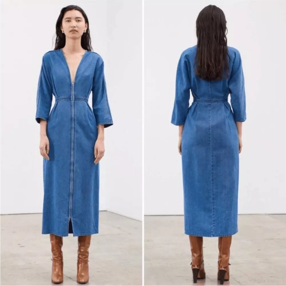 Mara hoffman denim clearance dress