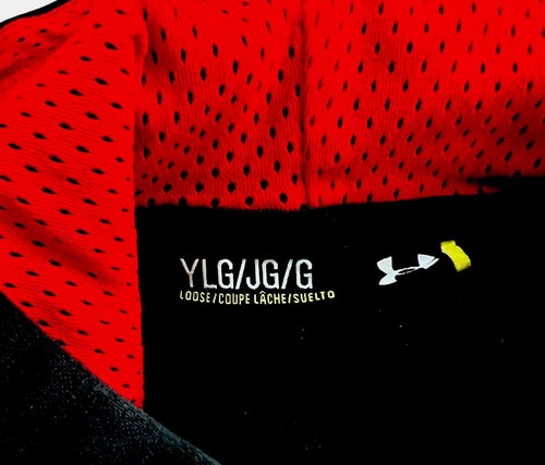 Under Armour Hoodie Youth Large Loose Fit Black with Red Logo - Picture 3 of 4