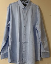 Men's Dress Shirts Solid Long Sleeve Stretch Wrinkle-Free Formal Shirt 2XL