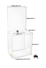 🇺🇸Acryl Charity Donation Ballot Box Fundraising Coin Collection tip Piggy Bank