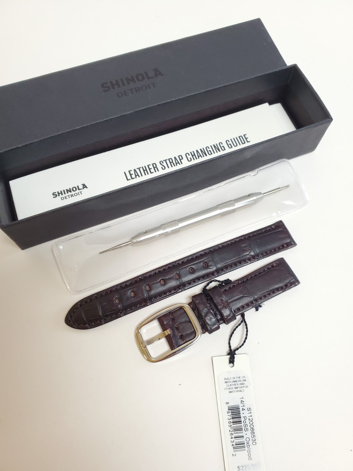 Shinola 14mm Genuine Alligator Band Strap