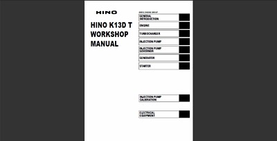 Hino K13D T Engines Workshop Service manual