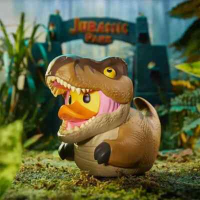 TUBBZ SAMMLERSTÜCK GUMMIENTE ERSTAUSGABE JURASSIC PARK T-REX TYRANNOSAURUS