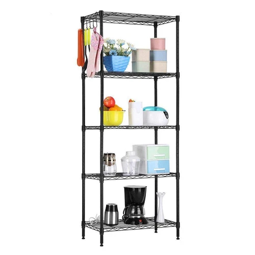 Scaffale a 5 livelli regolabile filo metallo scaffale scaffale garage portaoggetti organizer - Foto 11 di 25