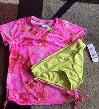 Limited Too Girls' Rash Guard 50 UV 2-Piece Swim Set NWT