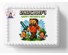 Father's Day Video Gamer Pixelated Dad Edible Image Cake Topper Frosting Sheet