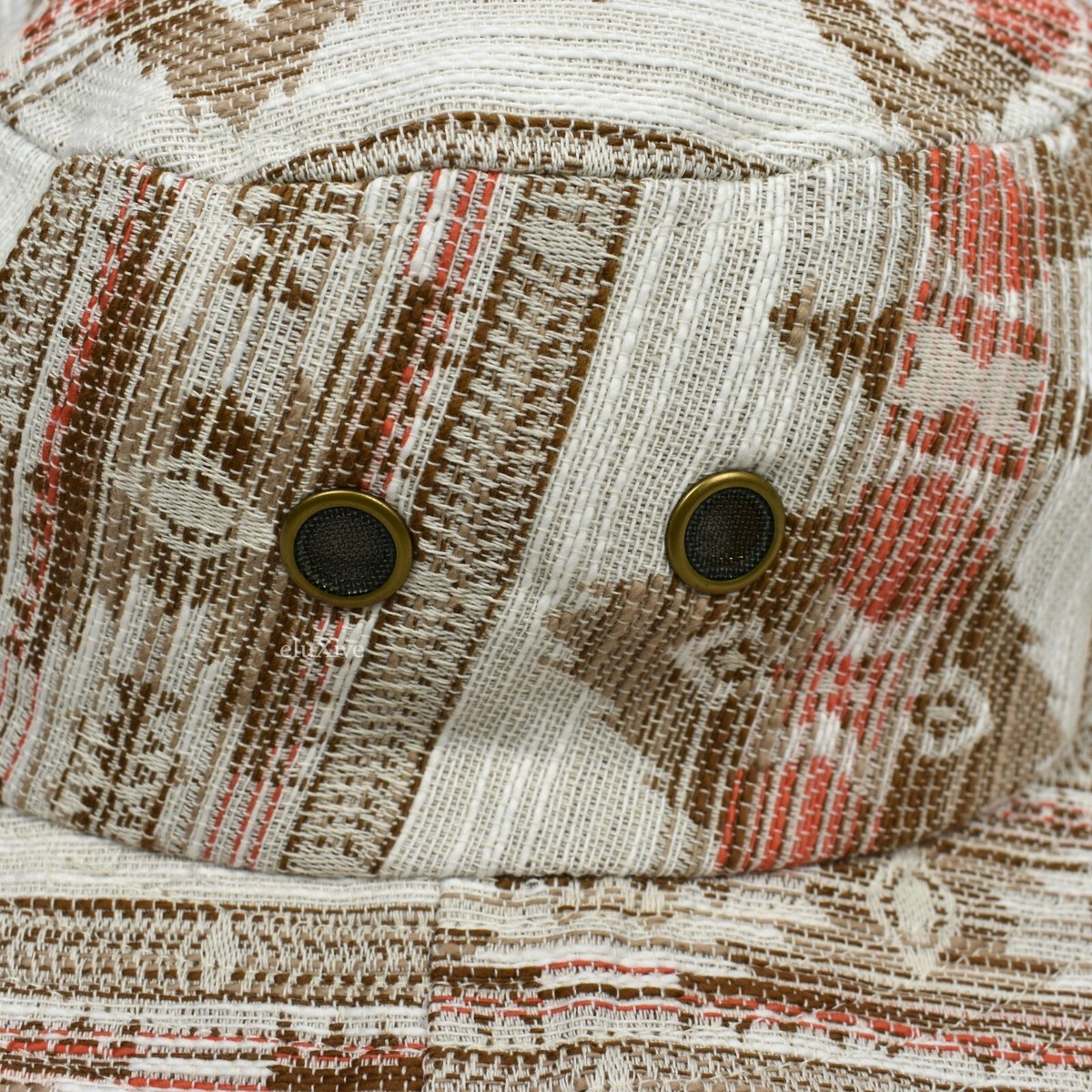 NWT Supreme Woven Pattern Box Logo Boonie Bucket Hat Beige Men's