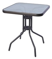 Bistrotisch 60X60Cm Glas/Metall Antrhrazit Balkontisch Glastisch Gartentisch