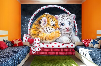 3D Korb Tiger ZHUC246 Tapete Wandbild Fototapete Kayomi Harai Ann